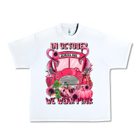 White in october we wear pink halloween school bus Urban Heavy Tee - LillyAllenDesigns