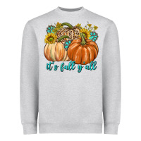 Heather Grey It's Fall Y'all Heavyweight Sweatshirt - texasbilliewilder