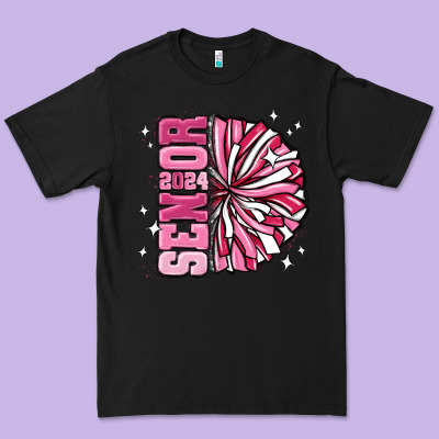 Senior 2024 Pink Cheer Premium Tee Designed By Maliassmallbusiness