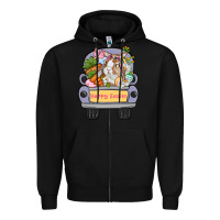 Black Happy Easter bunny truck Easter Day Zipper Hoodie - CowGirlArtShop