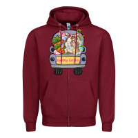 Burgundy Happy Easter bunny truck Easter Day Zipper Hoodie - CowGirlArtShop