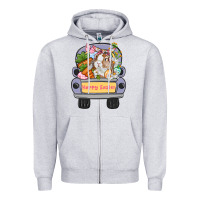 Heather Grey Happy Easter bunny truck Easter Day Zipper Hoodie - CowGirlArtShop