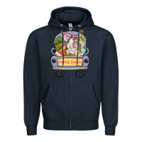 Navy Happy Easter bunny truck Easter Day Zipper Hoodie - CowGirlArtShop
