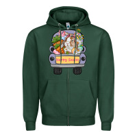 Sports Green Happy Easter bunny truck Easter Day Zipper Hoodie - CowGirlArtShop