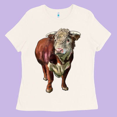 Hereford Bull Face Ladies Tee Designed By Lillyallendesigns