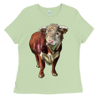 Matcha hereford bull face Ladies Tee - LillyAllenDesigns