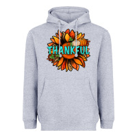 Heather Grey thankful with sunflower bbs Heavyweight Hoodie - BundleAndBundleShop