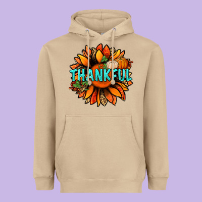 Thankful With Sunflower Bbs Heavyweight Hoodie Designed By Bundleandbundleshop