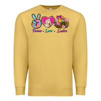 Antique Gold Peace Love Easter Premium Sweatshirt - BundleAndBundleShop