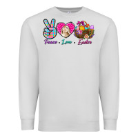 Dove Grey Peace Love Easter Premium Sweatshirt - BundleAndBundleShop