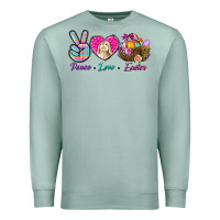 Seafoam Peace Love Easter Premium Sweatshirt - BundleAndBundleShop