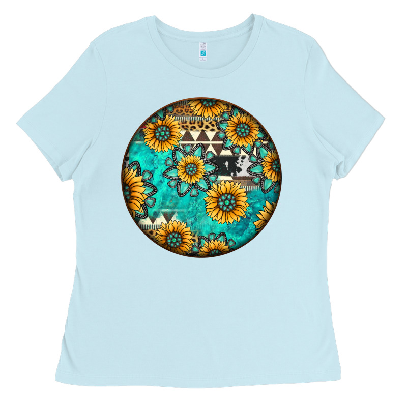 Round Western Pattern Ladies Tee by Jasminsmagicworld | Teevron