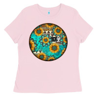 Bubblegum Pink Round western pattern Ladies Tee - Jasminsmagicworld