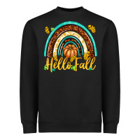 Black Hello Fall with Rainbow Heavyweight Sweatshirt - texasbilliewilder