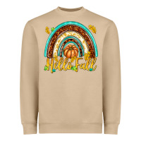 Mushroom Hello Fall with Rainbow Heavyweight Sweatshirt - texasbilliewilder