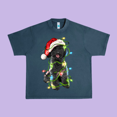 Christmas Black Poodles Dog Urban Heavy Tee Designed By Lillyallendesigns