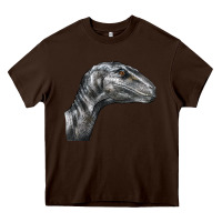 Chocolate Brown Velociraptor Face Heavy Core Tee - LillyAllenDesigns