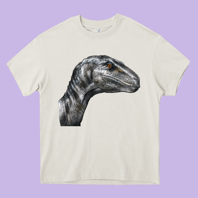 Velociraptor Face Heavy Core Tee Designed By Lillyallendesigns