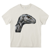 Cream Velociraptor Face Heavy Core Tee - LillyAllenDesigns