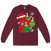 Burgundy Christmas Ho Ho Ho Long Sleeve Tee - Bettercallsaul