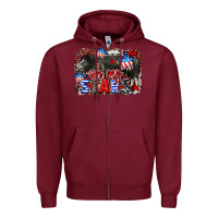 Burgundy Oh my stars pig Zipper Hoodie - CowGirlArtShop