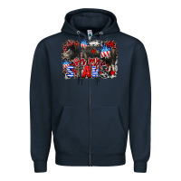 Navy Oh my stars pig Zipper Hoodie - CowGirlArtShop