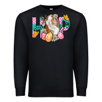 Black Hop Bunny Easter Premium Sweatshirt - BundleAndBundleShop