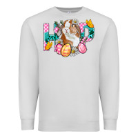 Dove Grey Hop Bunny Easter Premium Sweatshirt - BundleAndBundleShop
