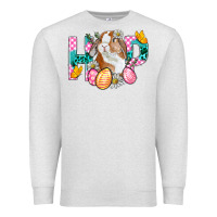 Oatmeal Heather Hop Bunny Easter Premium Sweatshirt - BundleAndBundleShop