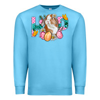 Ocean Blue Hop Bunny Easter Premium Sweatshirt - BundleAndBundleShop