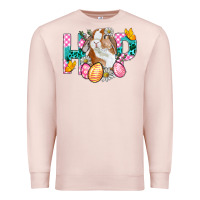 Pale Pink Hop Bunny Easter Premium Sweatshirt - BundleAndBundleShop