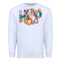 White Hop Bunny Easter Premium Sweatshirt - BundleAndBundleShop