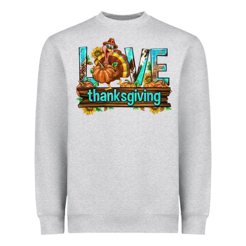 Love Thanksgiving With Turkey Heavyweight Sweatshirt by texasbilliewilder | Teevron