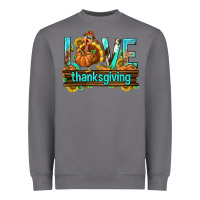 Storm Love Thanksgiving with Turkey Heavyweight Sweatshirt - texasbilliewilder