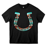 Black serape turquoise horseshoe Heavy Core Tee - Jasminsmagicworld