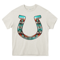 Cream serape turquoise horseshoe Heavy Core Tee - Jasminsmagicworld