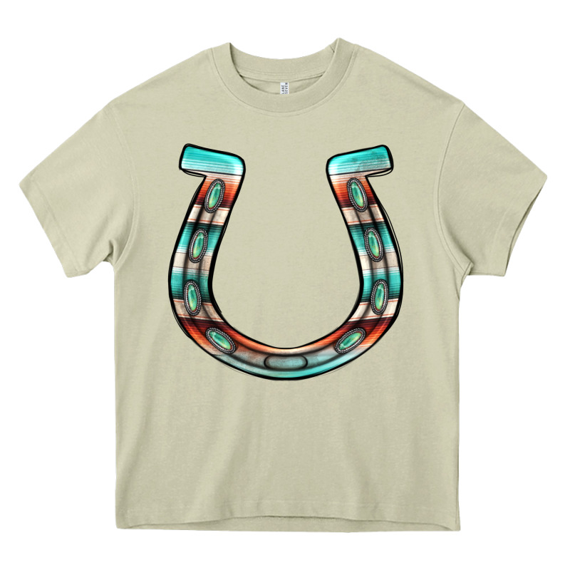 Serape Turquoise Horseshoe Heavy Core Tee by Jasminsmagicworld | Teevron