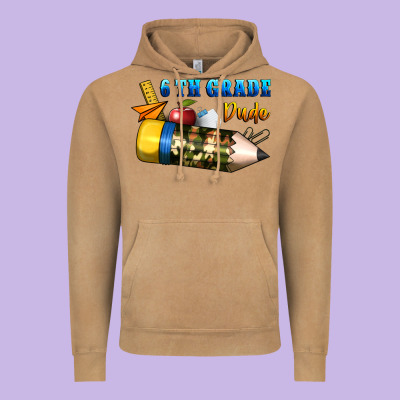 6 Th Grade Dude Vintage Hoodie Designed By Bundleandbundleshop