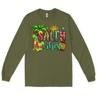 Army Green salty vibes tequila summer Long Sleeve Tee - Jasminsmagicworld