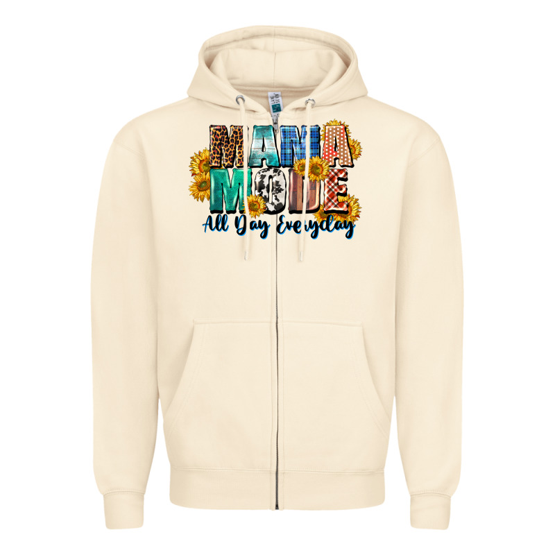 Mama Mode All Day Everyday  Mother's Day Zipper Hoodie by CowGirlArtShop | Teevron