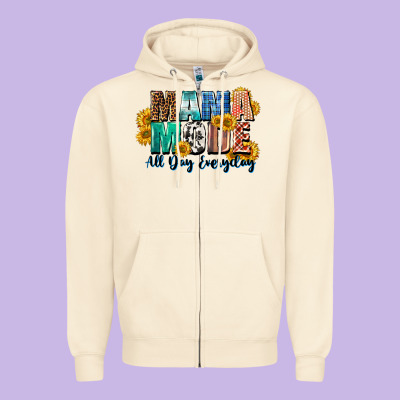 Mama Mode All Day Everyday  Mother's Day Zipper Hoodie Designed By Cowgirlartshop