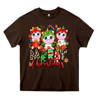 Chocolate Brown Merry Christmas unicorns Heavy Core Tee - NancyCooperArtShop
