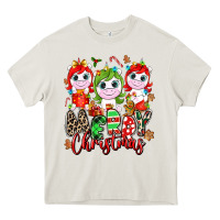 Cream Merry Christmas unicorns Heavy Core Tee - NancyCooperArtShop
