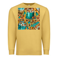 Antique Gold american football coffee cups with butterfly and leopard seamless patt Premium Sweatshirt - BundleAndBundleShop