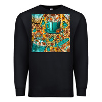 Black american football coffee cups with butterfly and leopard seamless patt Premium Sweatshirt - BundleAndBundleShop