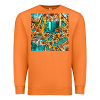 Carrot american football coffee cups with butterfly and leopard seamless patt Premium Sweatshirt - BundleAndBundleShop
