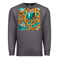 Charcoal Heather american football coffee cups with butterfly and leopard seamless patt Premium Sweatshirt - BundleAndBundleShop