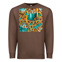 Chestnut american football coffee cups with butterfly and leopard seamless patt Premium Sweatshirt - BundleAndBundleShop