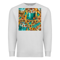 Dove Grey american football coffee cups with butterfly and leopard seamless patt Premium Sweatshirt - BundleAndBundleShop