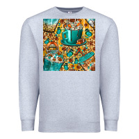 Heather Grey american football coffee cups with butterfly and leopard seamless patt Premium Sweatshirt - BundleAndBundleShop